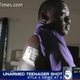 Jamar Nicholson, 15, shows a Los Angeles Times reporter the damage that was done after he was shot Feb. 10, 2015, by a Los Angeles police officer while standing next to a friend who was holding a toy gun.
KTLA Screenshot